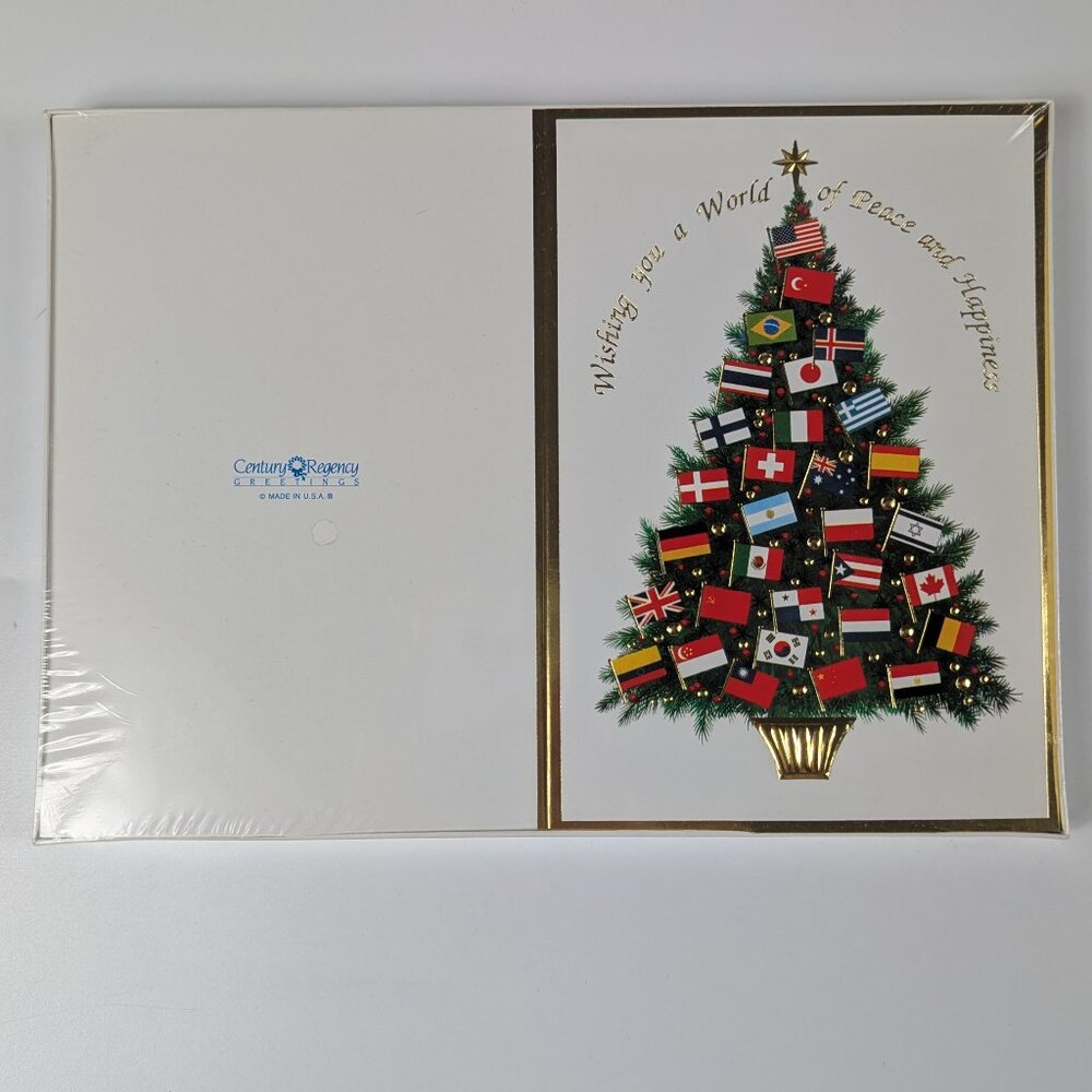 Century Regency Christmas Cards World Flags "Wishing You a World of Peace..."